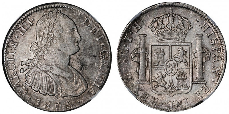 Charles IV (1788-1808). 8 réaux 1805 TH, M°, Mexico.

KM.109 ; Argent - 27,06 ...