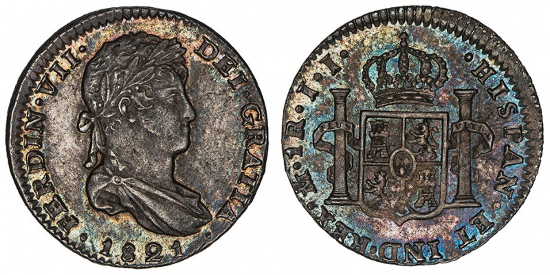 Ferdinand VII (1808-1833). 1 réal 1821 JJ, M°, Mexico.

Aureo 620 ; Argent - 3...