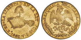 République du Mexique (1821-1917). 8 escudos 1863 Zs, Zacatecas.

Fr.75 ; Or - 26,87 g - 36 mm - 6 h

TTB.
