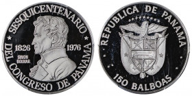 République (1903 - à nos jours). 150 balboas 1976.

Fr.3 ; Platine - 9,33 g - 26 mm - 12 h

PCGS PR69DCAM (31957703). Fleur de coin.