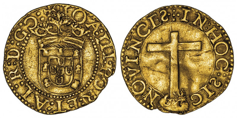 Jean III (1521-1557). Cruzado au calvaire ND, Lisbonne.

Fr.29 ; Or - 3,44 g -...