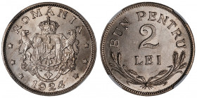 Ferdinand I (1914-1927). 2 lei 1924, Bruxelles.

KM.47 ; Cupro-nickel - 7 g - 25 mm - 6 h

NGC MS 65 (5910579-046). Fleur de coin.