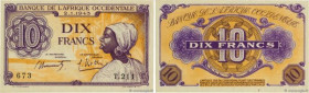Country : FRENCH WEST AFRICA (1895-1958) 
Face Value : 10 Francs  
Date : 02 janvier 1943 
Period/Province/Bank : Banque de l'Afrique Occidentale 
Cat...