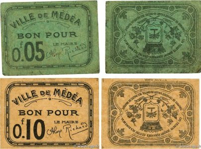 Country : ALGERIA 
Face Value : 5 et 10 Centimes Lot 
Date : (1916-1918) 
Period...