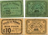 Country : ALGERIA 
Face Value : 5 et 10 Centimes Lot 
Date : (1916-1918) 
Period/Province/Bank : Émissions Locales 
French City : Mascara 
Catalogue r...