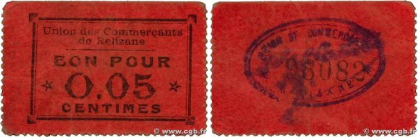 Country : ALGERIA 
Face Value : 5 Centimes  
Date : (1916-1918) 
Period/Province...