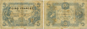 Country : ALGERIA 
Face Value : 5 Francs  
Date : 15 février 1917 
Period/Province/Bank : Banque de l'Algérie 
Catalogue reference : P.71b 
Additional...