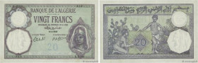 Country : ALGERIA 
Face Value : 20 Francs  
Date : 18 avril 1941 
Period/Province/Bank : Banque de l'Algérie 
Catalogue reference : P.78c 
Additional ...
