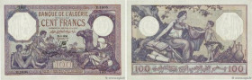 Country : ALGERIA 
Face Value : 100 Francs  
Date : 22 septembre 1936 
Period/Province/Bank : Banque de l'Algérie 
Catalogue reference : P.81b 
Additi...