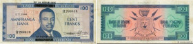 Country : BURUNDI 
Face Value : 100 Francs  
Date : 01 juillet 1966 
Period/Province/Bank : Banque de la République du Burundi 
Catalogue reference : ...