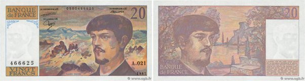 Country : FRANCE 
Face Value : 20 Francs DEBUSSY  
Date : 1987 
Period/Province/...