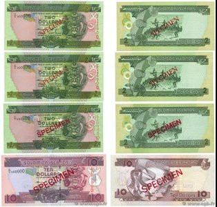 Country : SOLOMON ISLANDS 
Face Value : 2 et 10 Dollars Lot 
Date : (2004-2006) ...