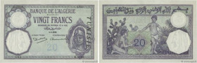 Country : TUNISIA 
Face Value : 20 Francs  
Date : 03 mars 1939 
Period/Province/Bank : Banque de l'Algérie 
Catalogue reference : P.6b 
Additional re...