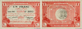 Country : TUNISIA 
Face Value : 1 Franc  
Date : 03 mars 1920 
Period/Province/Bank : Régence de Tunis 
Catalogue reference : P.49 
Additional referen...