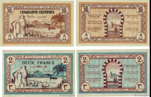 Country : TUNISIA 
Face Value : 50 Centimes et 2 Francs Lot 
Date : 15 juillet 1943 
Period/Province/Bank : Régence de Tunis 
Catalogue reference : P....
