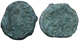 Carnutes. Beauce area. Bronze PIXTILOS classe VII au cavalier Æ circa 40-30 BC