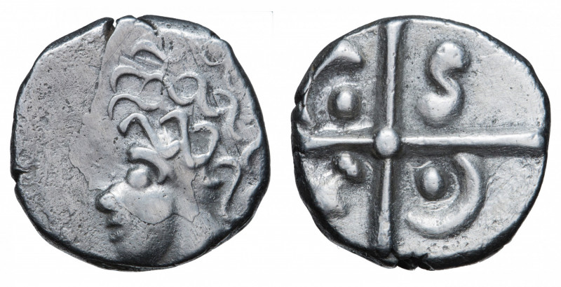 Tolosates. Area of Vieille-Toulouse. Drachme « à la tête négroïde » AR circa IIn...