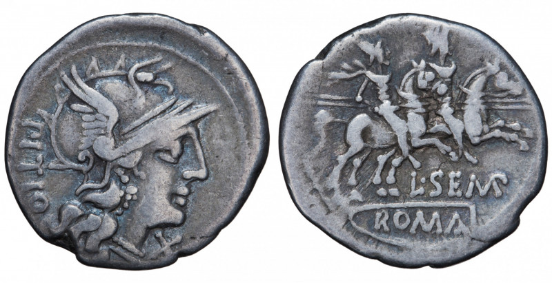 Roman Republic. Sempronia. Denarius AR 148 BC, Rome.
Obv. Head of Rome helmeted ...