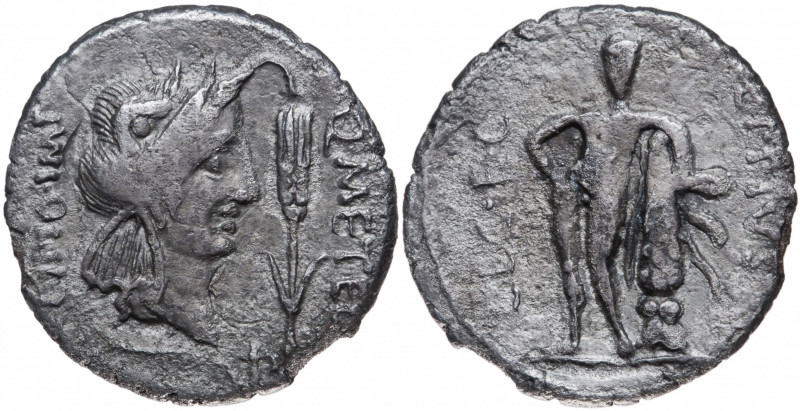 Roman Republic. Quintus Metellus Scipio. Denarius AR 47/46 BC, Africa.
Obv. Q. M...