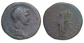 Roman Empire. Trajan. Sesterce Æ 116 AD, Rome