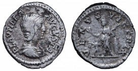 Roman Empire. Plautilla Augusta. Denarius AR c. 202-205 AD, Rome