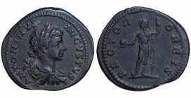 Roman Empire. Caracalla. Limes Denarius Æ circa 199-200 AD (minted at the Frontier of the Roman Empire)