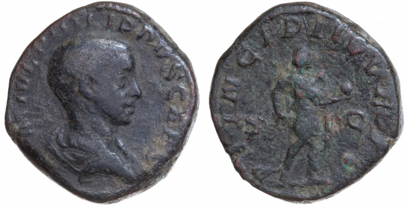 Roman Empire. Philip II as Caesar. Sestertius Æ 245 AD, Rome.
Obv. M IVL PHILIPP...