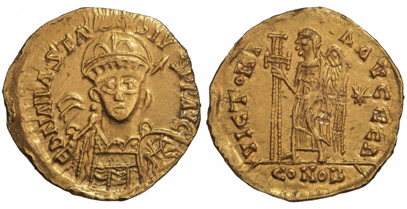 Merovingians. Clovis I or Clotaire I (struck in the name of Anastasius). Solidus...