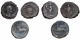 A lot containing 2 provincial Roman coins and 1 Greek coin