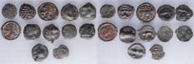 A lot containing 12 Celtic (Gaul) Bronze coins & Potins. Includes: SUESSIONS, SÉNONS, RÈMES