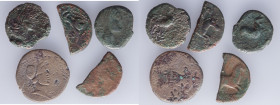A lot containing 5 Celtic coins from Gaul and Celtic Spain. Includes: EMPORIA, NEDENES