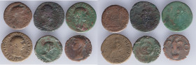 A lot containing 6 coins from the High Roman Empire. Includes: Tiberius, Diva Faustina, Trajan, Divus Augustus