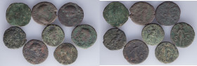 A lot containing 8 coins from the High Roman Empire for study