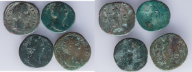 A lot containing 4 sestertius of Diva Faustina