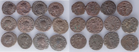 A lot containing 12 silver coins. Includes: Antoninianu of Quintillus (3), Tetricus (1), Victorinus (3), Claudius Gothicus (5)