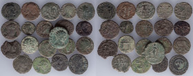 A lot containing 20 bronze coins of the late Roman Empire. For study
