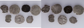 A lot containing 7 silver feudal coins. Includes: Provence, Chartres, Comtat Venaissin, Languedoc, Aquitaine