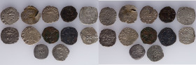A lot containing 12 silver feudal coins (Liards)