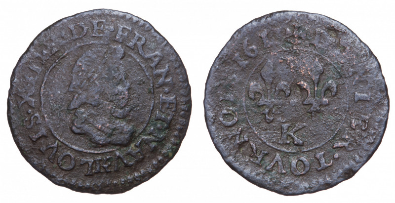 Louis XIII. Denier Tournois (Cu) 1611 AD, Bordeaux.
Obv. .LOVIS. XIII. R. D. FRA...