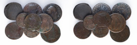 A lot containing 9 copper Royal French coins