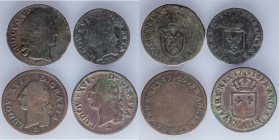 A lot containing 4 copper Royal French coins