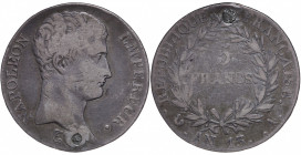 France. Premier Empire. Napoléon Empereur. 5 Francs AR An 13 A (Paris)