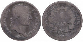 France. Premier Empire. Napoléon Empereur. 1 Franc AR 1808 W (Lille)