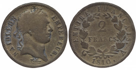 France. Premier Empire. Napoléon Empereur. Fake 2 Francs (Cu) 1810 A (Paris)