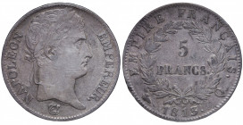 France. Premier Empire. Napoléon Empereur. 5 Francs AR 1813 Q (Perpignan)