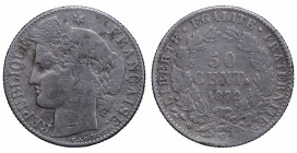 France. IIIème République. 50 centimes AR 1872 K (Bordeaux)