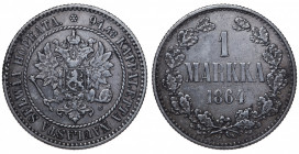 Russia-Finland. Alexander II. 1 markka AR 1864 S