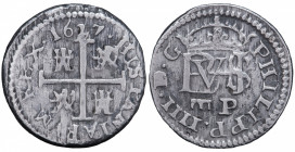 Spain. Felipe IV. 1/2 real AR 1627 AD, Segovia