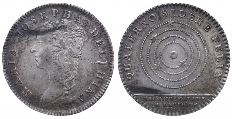 France. Marie-Josèphe de Saxe. Jeton AR 1758.
Obv. MARIA JOSEPHA DELPHINA
Rev. Q...