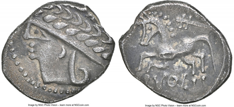 GAUL. Allobroges. Cn. Pompeius Voluntilus (ca. 70-61 BC). AR quinarius (15mm, 2....